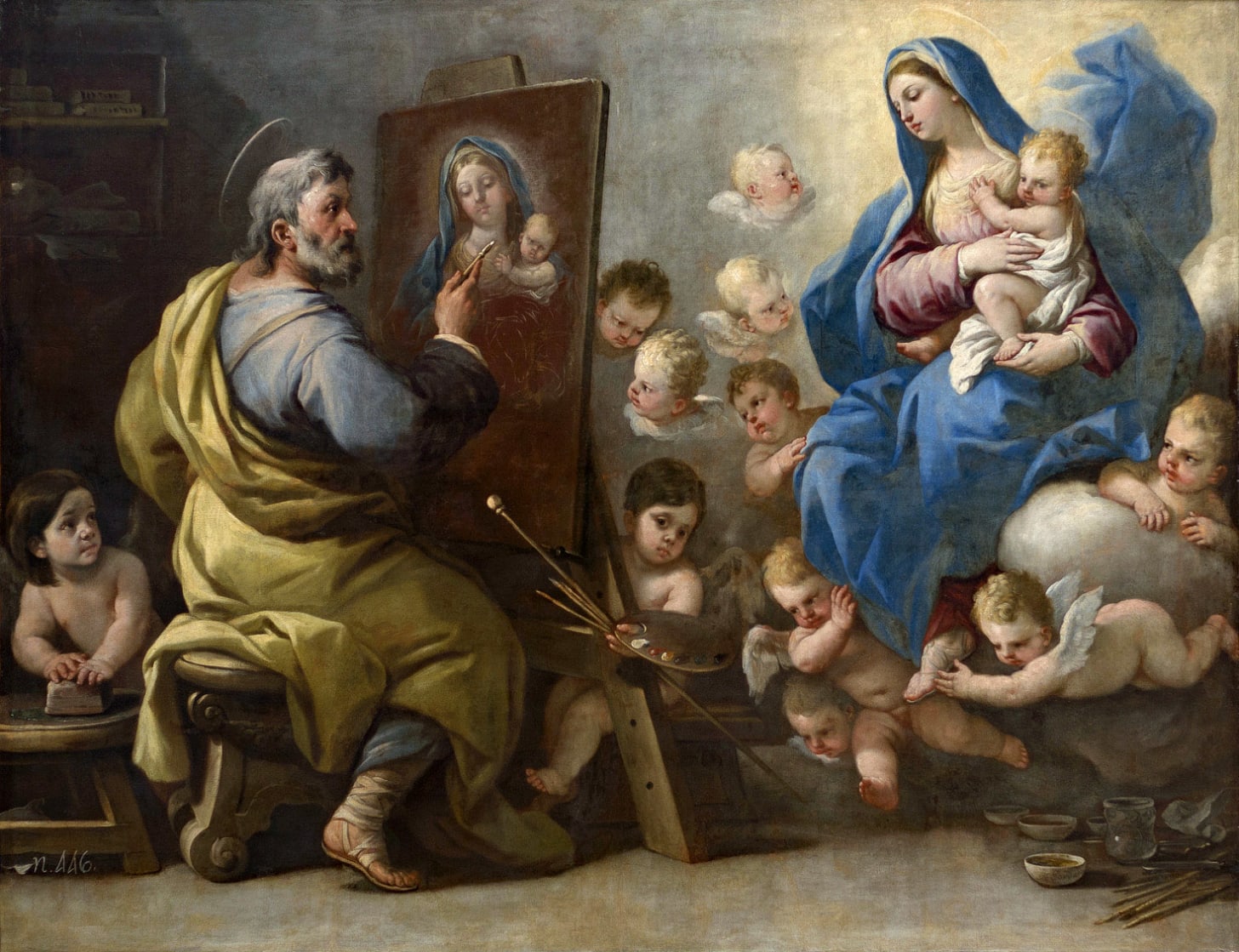 Saint Luke Painting the Virgin, Luca Giordano, 1692