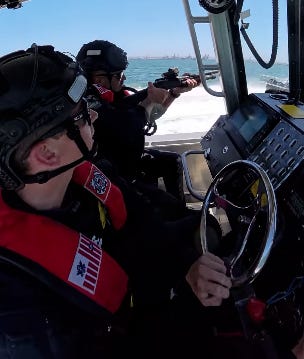 US Coast Guard Law Enforcement teams often have to open fire on the engines of cartel smuggling boats to stop them from fleeing. US Coast Guard Law Enforcement teams often have to open fire on the engines of cartel smuggling boats to stop them from fleeing.