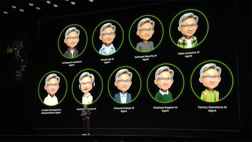 Jensen Huang CEO of NVIDIA at CES 2025 talking about AI Agents