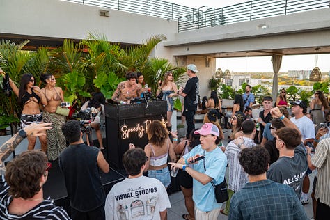 Image gallery featuring party goers from past Speedy Records events.