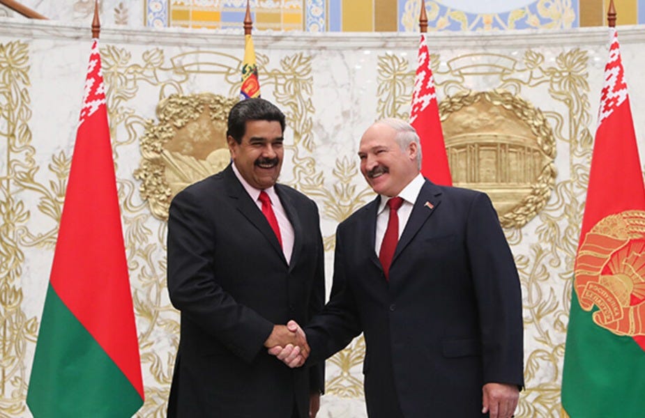 Belarus President Alexander Lukashenko and Venezuela President Nicolas Maduro