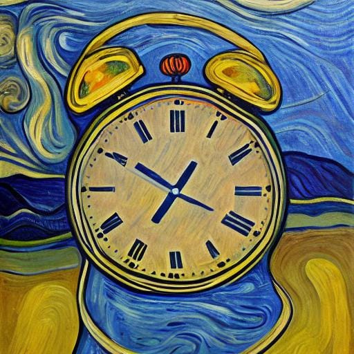 generated illustration of a ticking clock