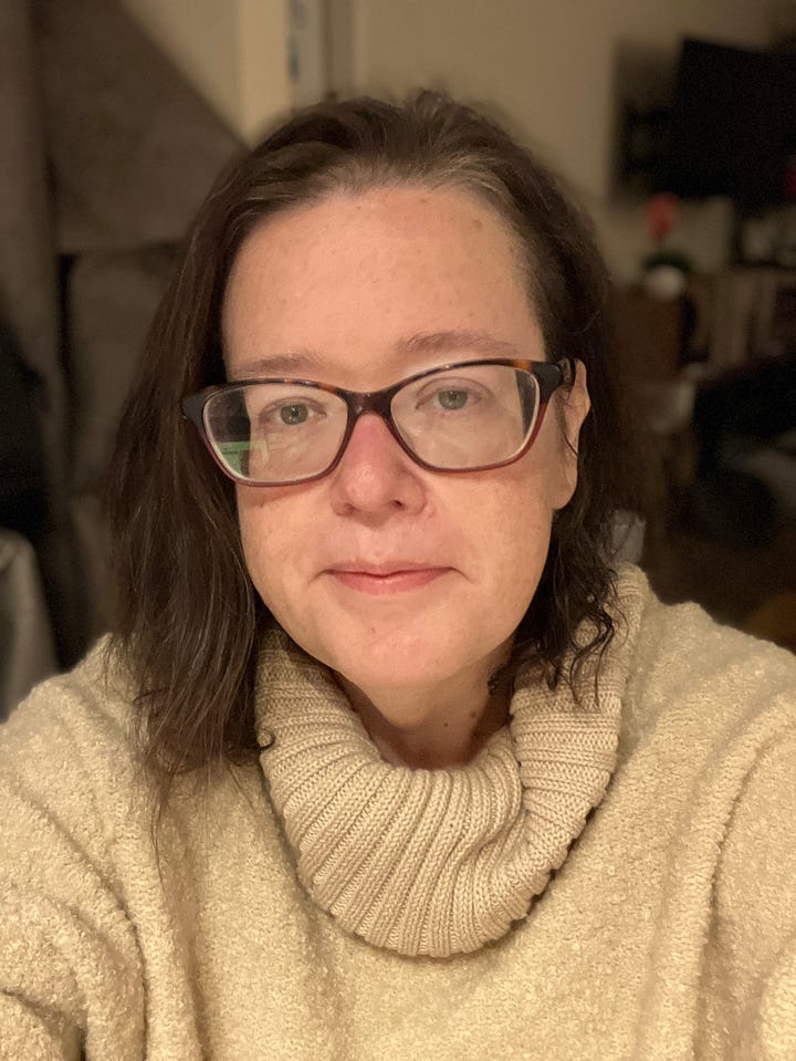 Two photos of myself. The photo on the left was taken Summer 2023 and shows a lot of inflammation in my face. The photo on the right shows considerably less inflammation Fall 2024.