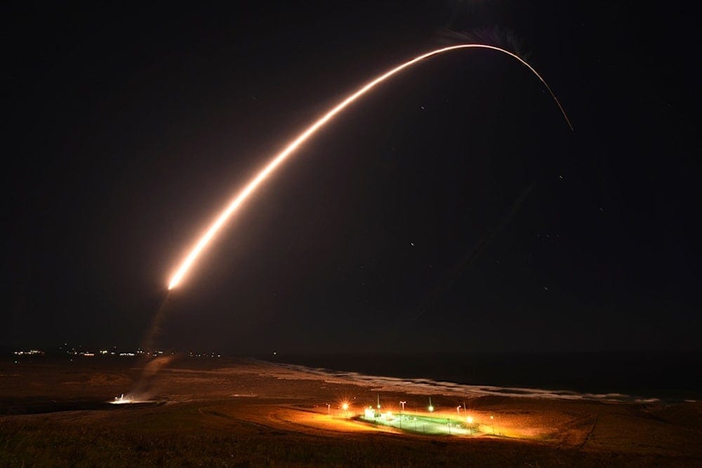 In this photo provided by US Army Space , an unarmed Minuteman 3 intercontinental ballistic missile launches during an operation test at Vandenberg Air Force Base, on Feb. 23, 2021. (US Army Space and Missile Defense Command, AP) In this photo provided by US Army Space , an unarmed Minuteman 3 intercontinental ballistic missile launches during an operation test at Vandenberg Air Force Base, on Feb. 23, 2021. (US Army Space and Missile Defense Command, AP)