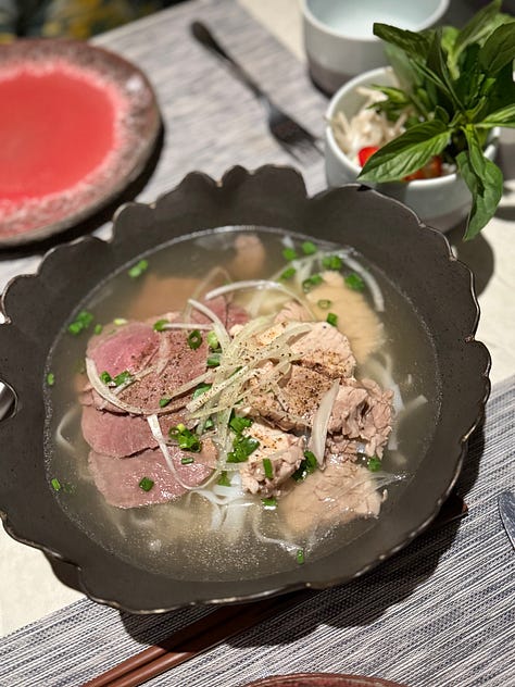 A collage of pho bowls eaten in Vietnam in January 2026.