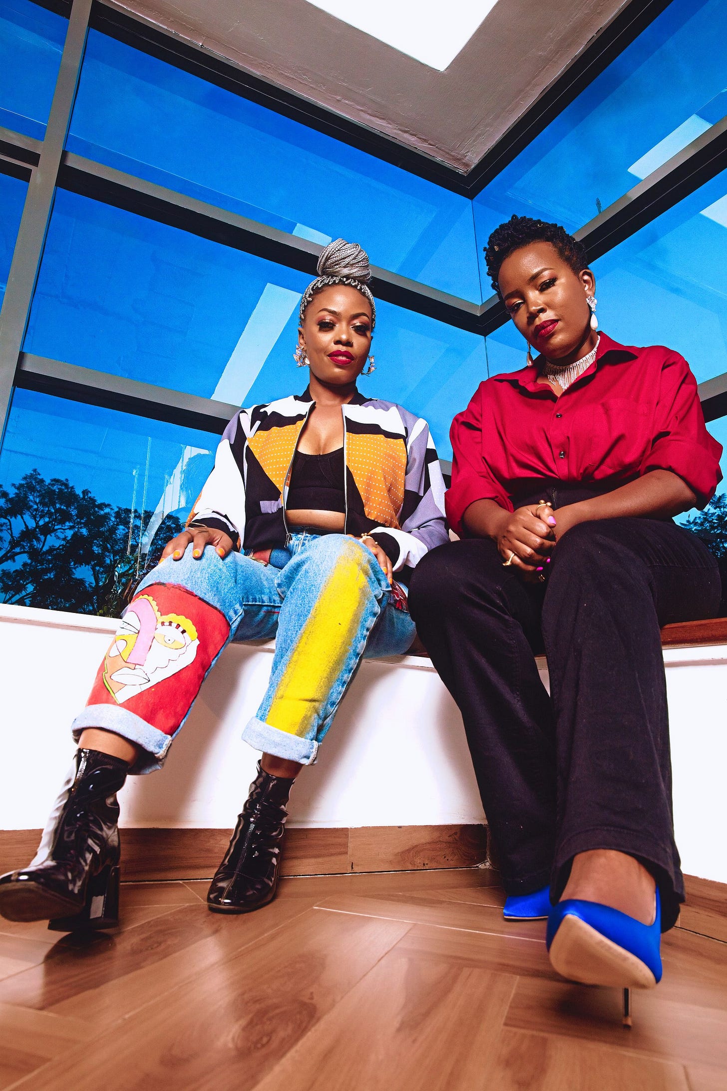 Two Leading African podcast experts, codirectors of Africa Podfest, two Black African women changing global media from an African perspective, Melissa Mbugua on the left and 