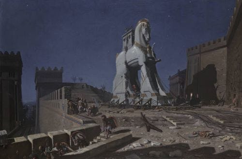 Trojan Horse, 1874. Private Collection. ) Trojan Horse, 1874. Private Collection. )