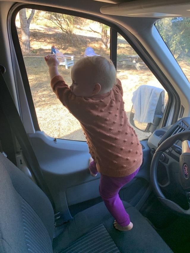 Climbing out the window