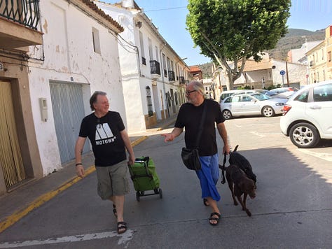 People and hounds at Supertone Studio, Spain
