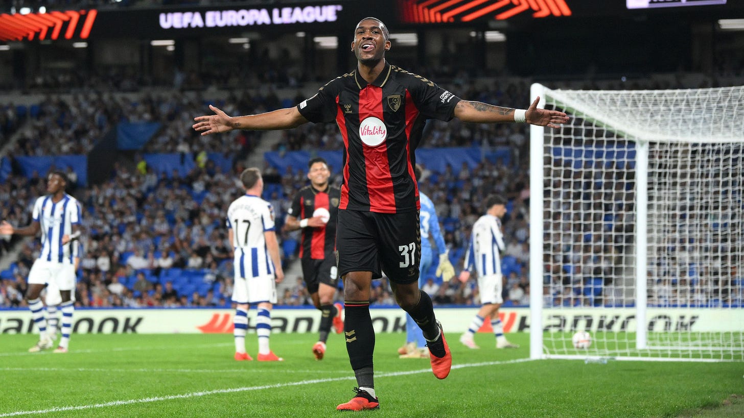 Real Sociedad 1-2 Bournemouth: Justin Kluivert and Rayan goals give Cherries win on European debut - BBC Sport Real Sociedad 1-2 Bournemouth: Justin Kluivert and Rayan goals give Cherries win on European debut - BBC Sport