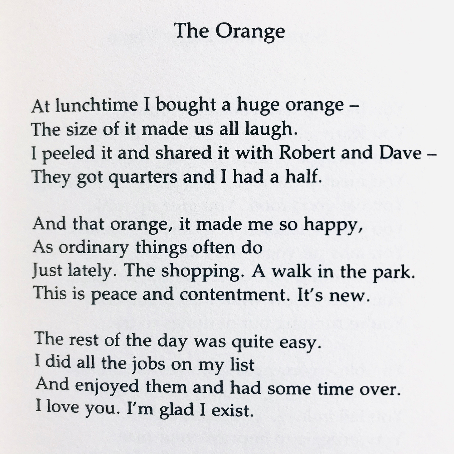 The Orange by Wendy Cope | Carl tells tales
