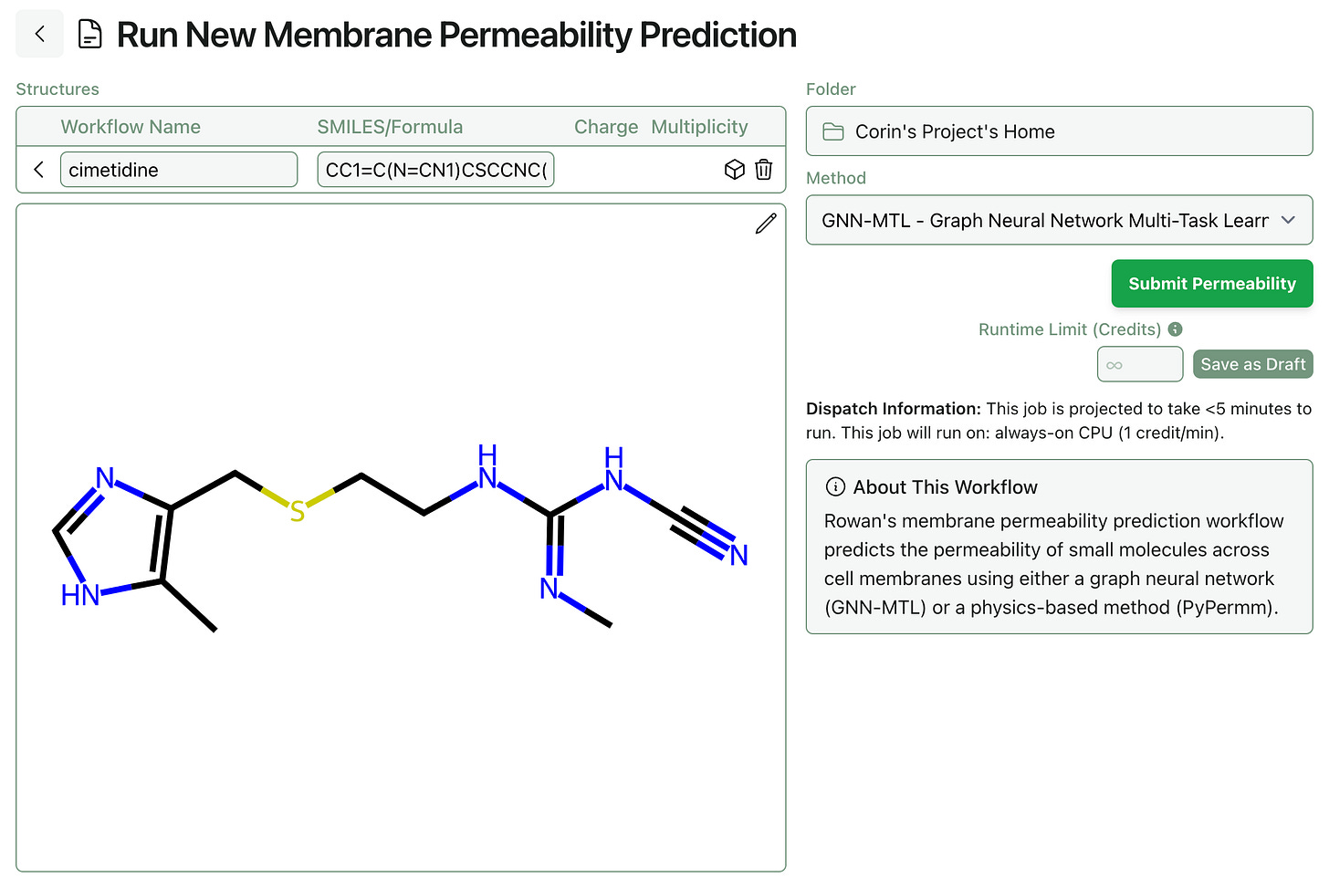 Membrane permeability input with cimetidine Membrane permeability input with cimetidine