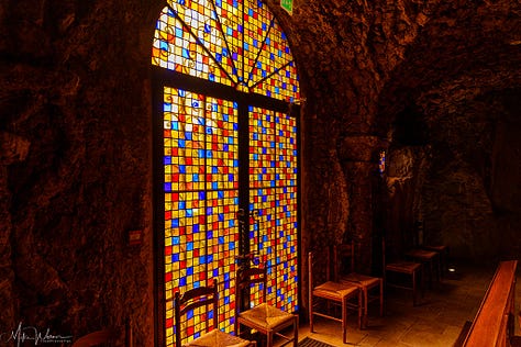 Inside the grotto chapel