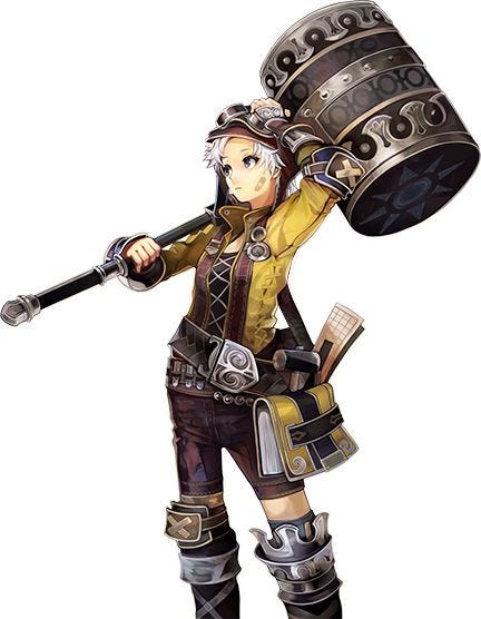 This may contain: a woman in armor holding a large metal bucket on her head and wearing knee high boots