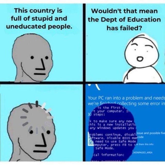 r/ConservativeMemes - This country is full of stupid and uneducated people.