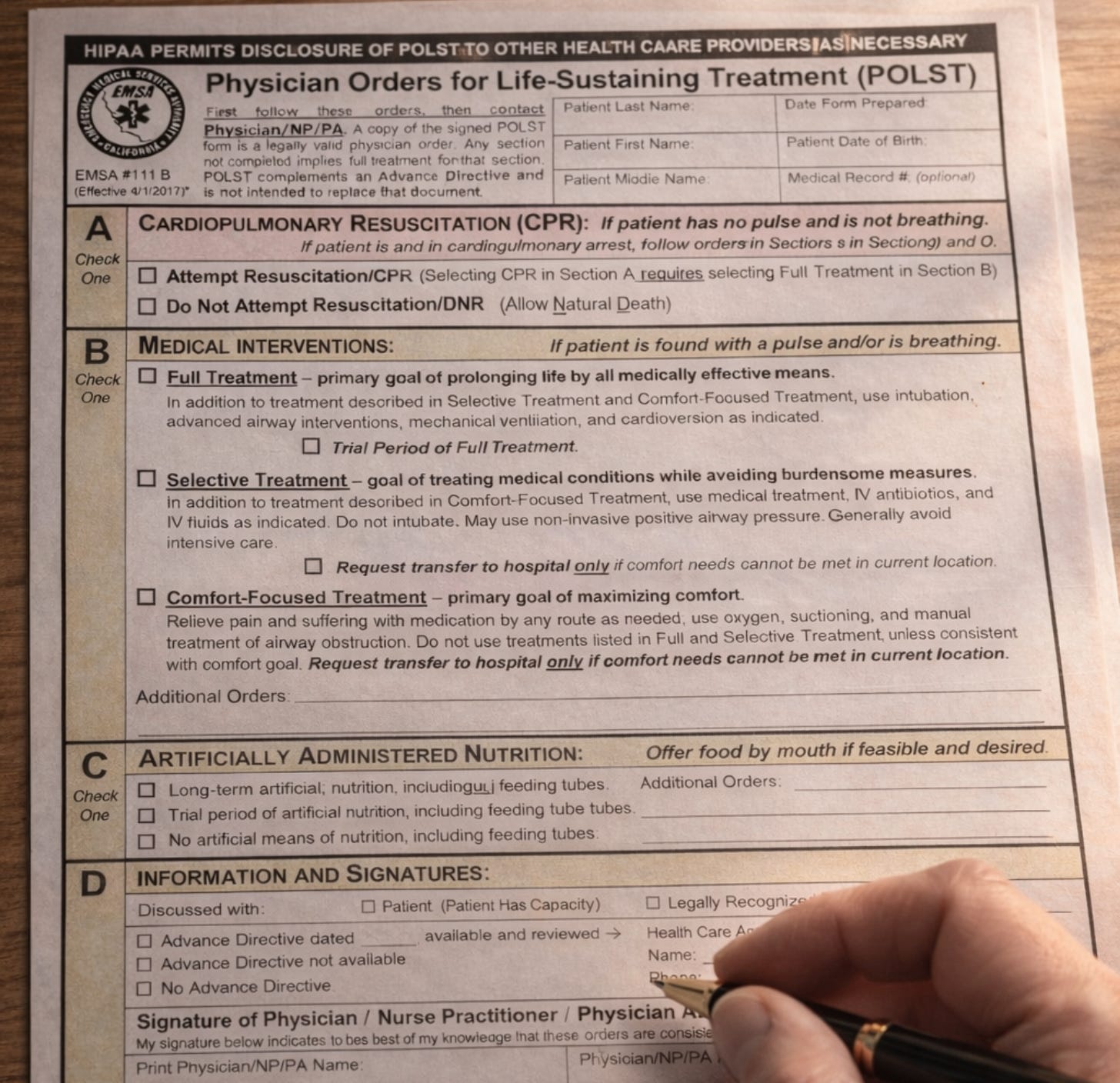 Polst When Wishes Become Medical Orders: Understanding POLST and MOLST—and ...