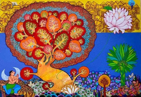 Chandra-Morkonda-Maha-Vishnu-36-x-52-inches-Acrylic-on-canvas-600×413