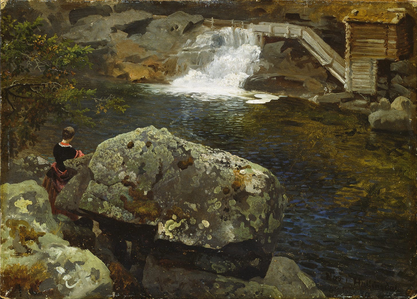 File:Hans Gude - By the Mill Pond - Google Art Project.jpg - Wikimedia  Commons