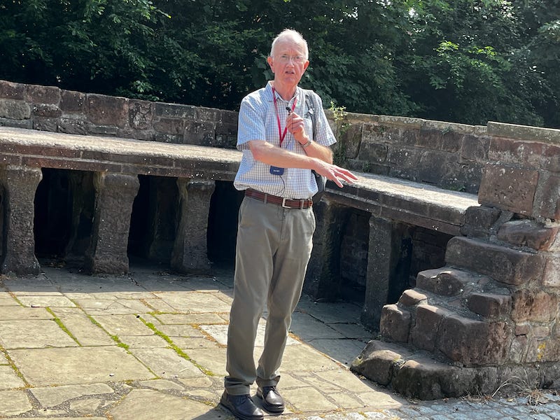 2025-6-18 Our tour guide, Tom Jones, at the Roman Wall by Nikki Taylor