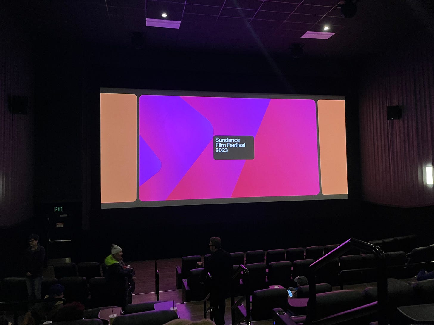 Sitting down, waiting for my first live screening of "The Persian Verison" by Maryam Keshavarz