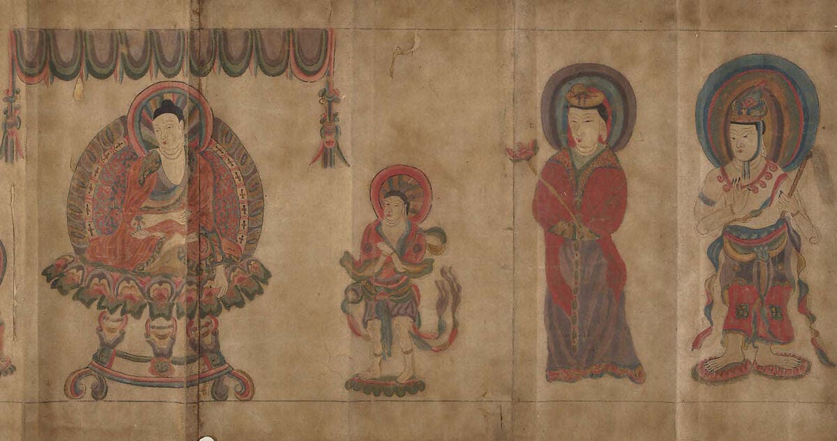 Part of a Buddhistic Sutra, Unidentified artist, Handscroll; ink and color on paper, China Part of a Buddhistic Sutra, Unidentified artist, Handscroll; ink and color on paper, China