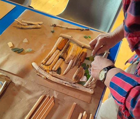 Driftwood panel creations by Buckhaven Arts & crafts club members