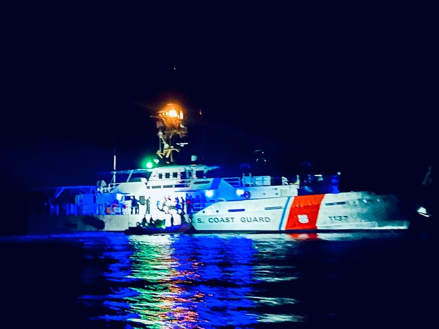 U.S. Coast Guard Cutter Edgar Culbertson intercepts lancheros illegally fishing in U.S. waters off Texas. U.S. Coast Guard Cutter Edgar Culbertson intercepts lancheros illegally fishing in U.S. waters off Texas.