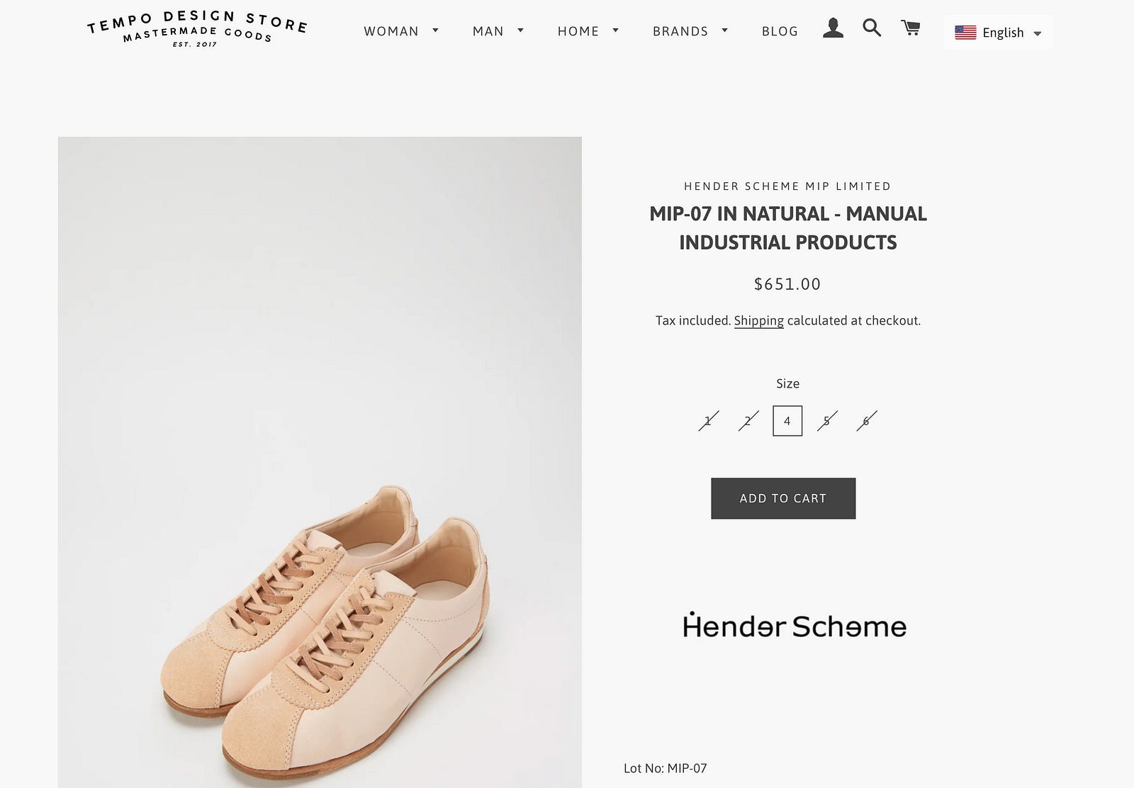 Hender Scheme | Handmade Natural Vegetable-Tanned Leather Casual 