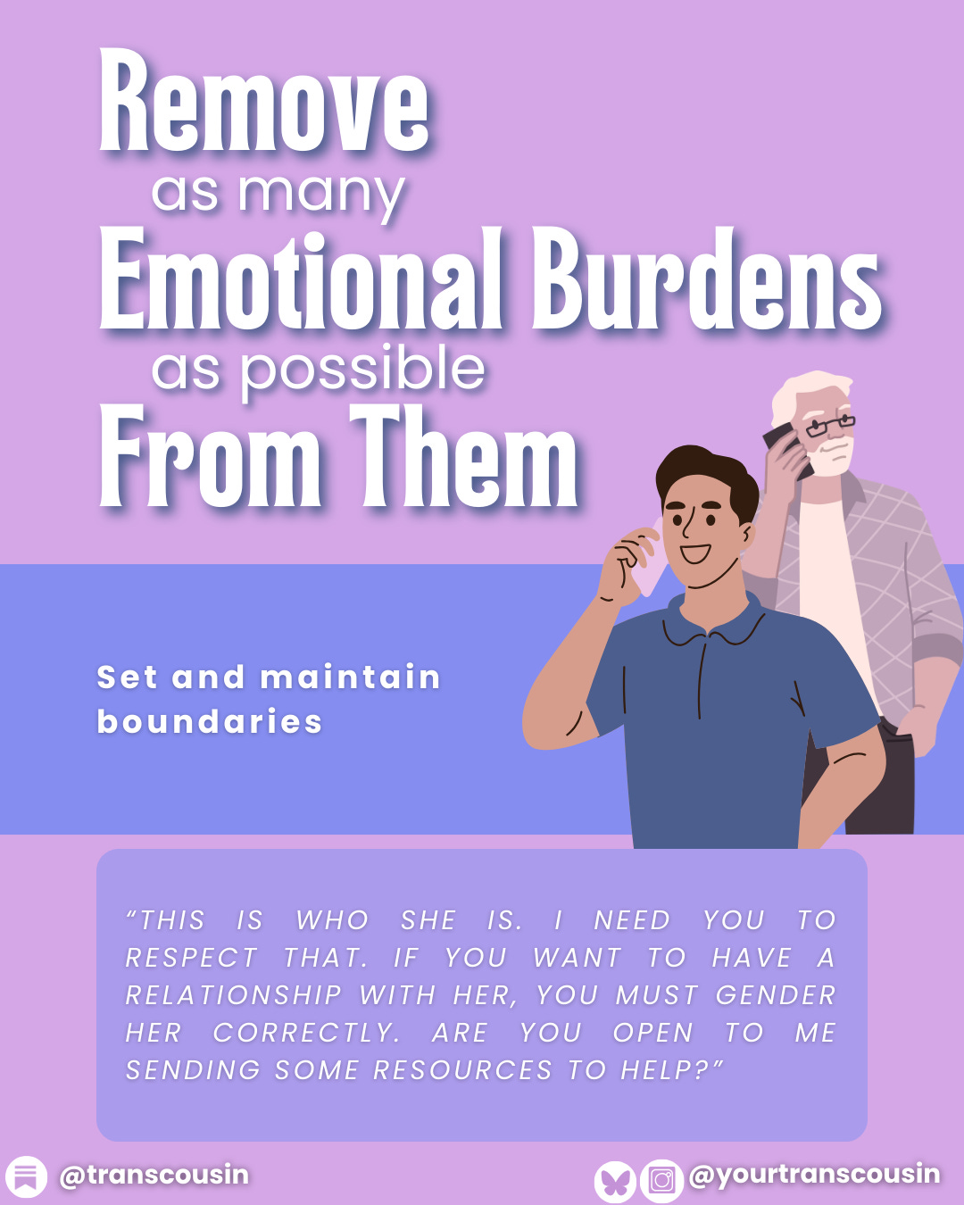 A younger brown skinned man with dark hair talks on his phone; behind him is an older man with white beard and hair, also on the phone. A younger brown skinned man with dark hair talks on his phone; behind him is an older man with white beard and hair, also on the phone.