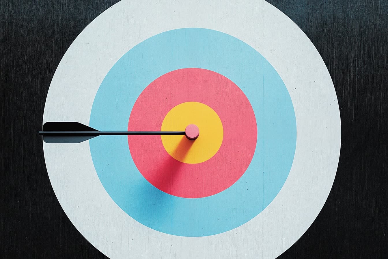 illustration of a target with an arrow at the bullseye illustration of a target with an arrow at the bullseye