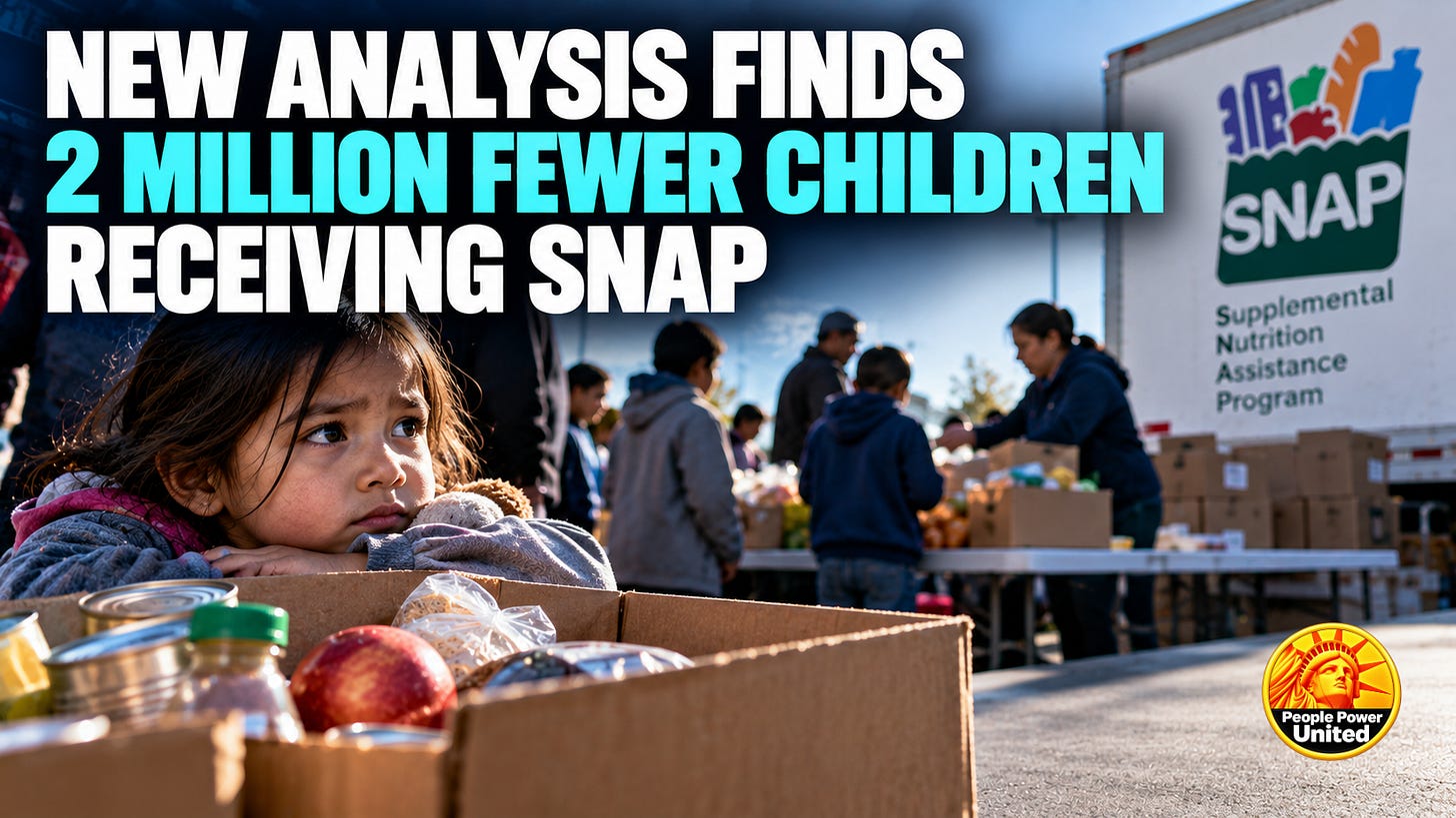 New analysis finds 2 million fewer children receiving SNAP.