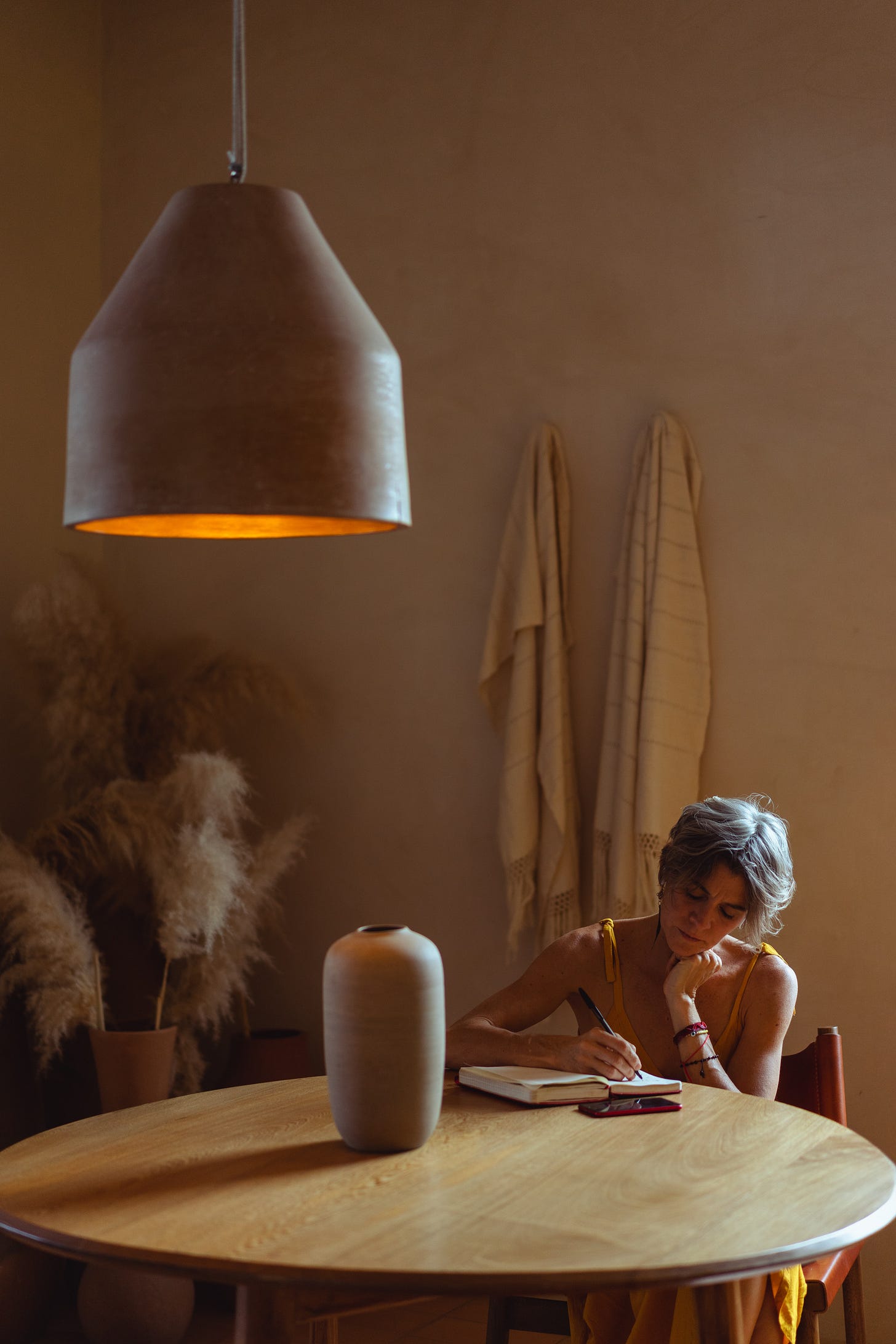 Elderly Woman Busy Writing