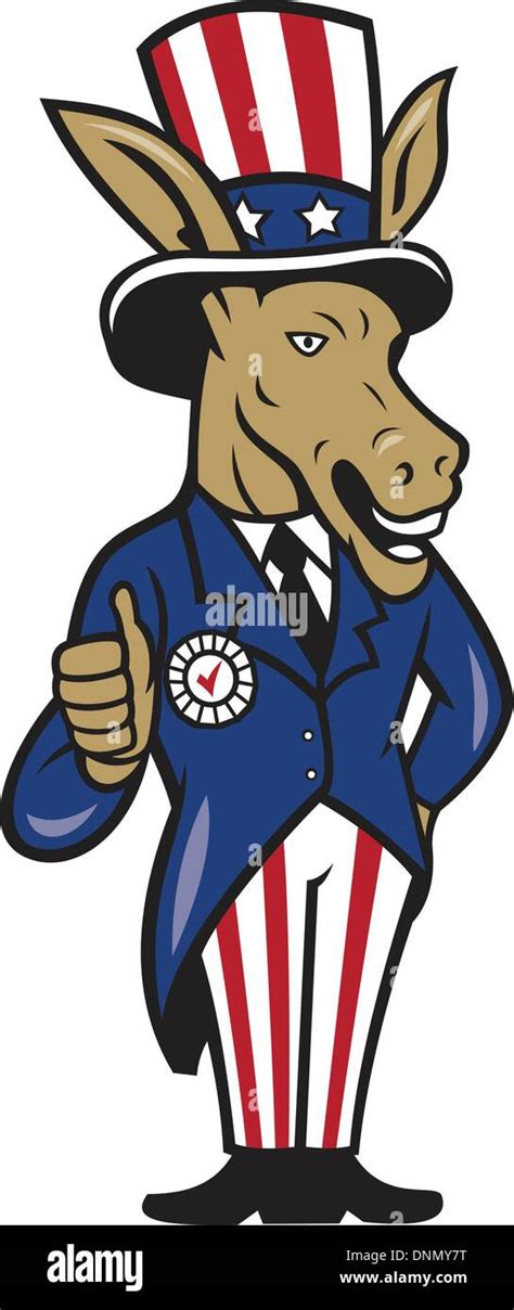 Illustration of a democrat donkey mascot of the democratic grand old ...
