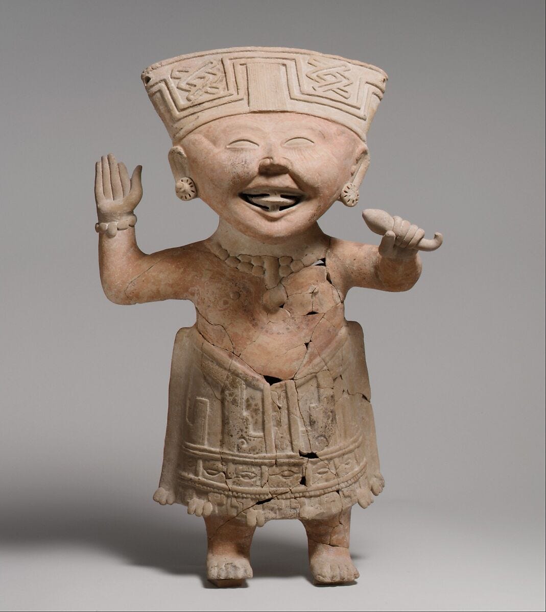"Smiling" Figure, Ceramic, Remojadas "Smiling" Figure, Ceramic, Remojadas