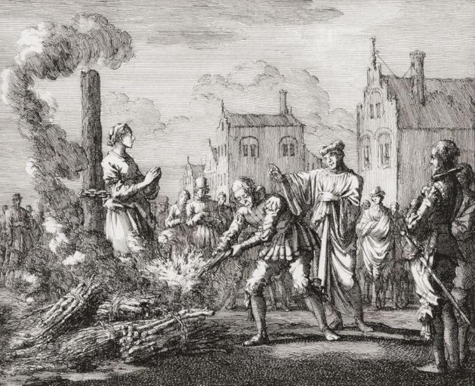 A woman is burned at the stake as a witch. After a work by Jan Luyken. Poster Print by Ken Welsh (16 x 13) A woman is burned at the stake as a witch. After a work by Jan Luyken. Poster Print by Ken Welsh (16 x 13)