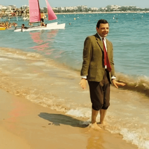 Mr Bean Beach GIF by Working Title Mr Bean Beach GIF by Working Title