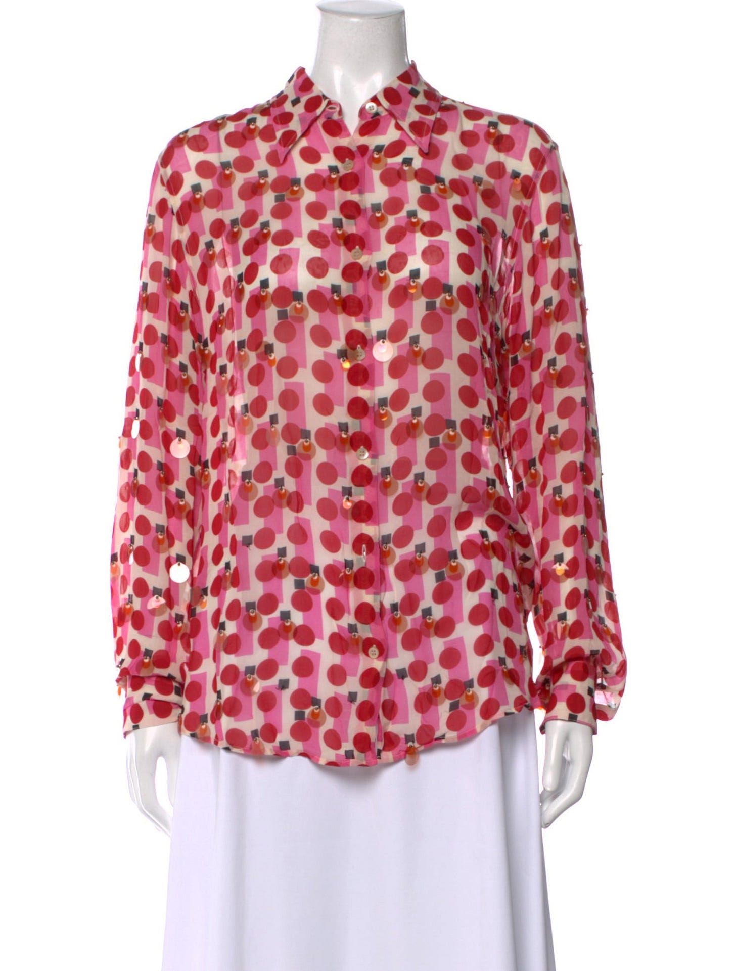 Printed Long Sleeve Blouse