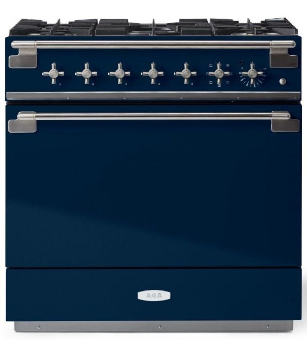 AGA Elise Series Classic Color Collection AEL361DFIND - 36 Inch Freestanding Dual Fuel Range with 5 Sealed Burners in Front View AGA Elise Series Classic Color Collection AEL361DFIND - 36 Inch Freestanding Dual Fuel Range with 5 Sealed Burners in Front View