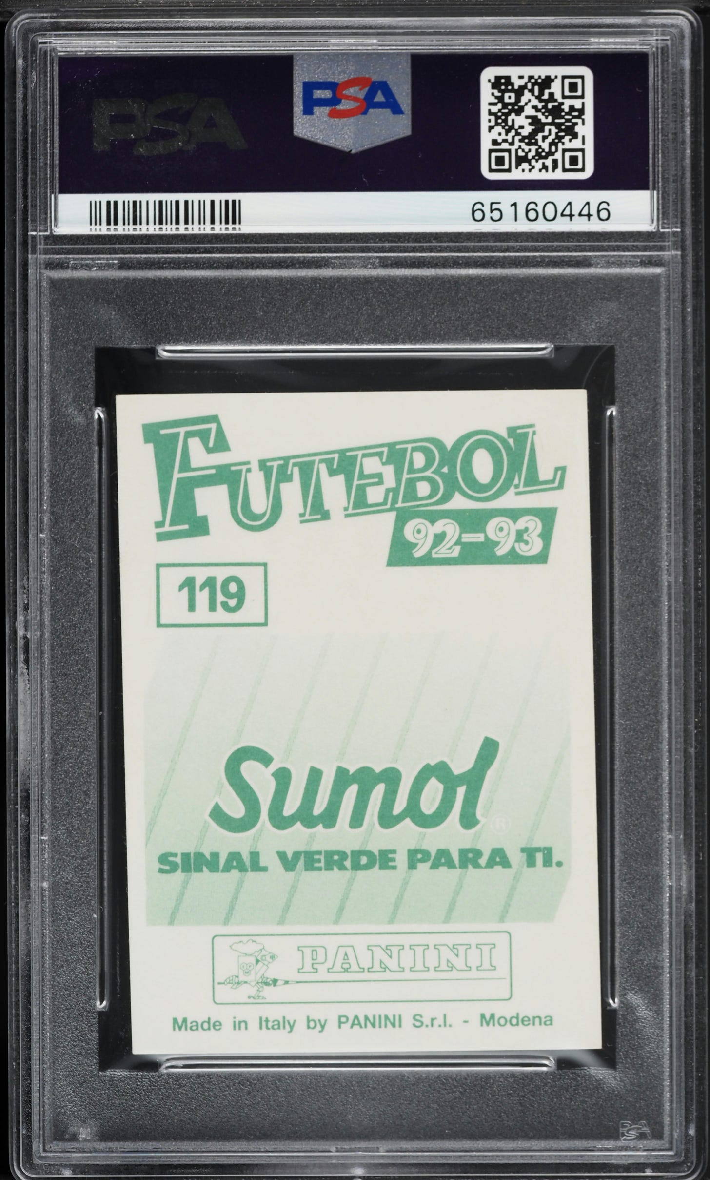 1992 Panini Futebol Figo #119 PSA 8 NM-MT - Back
