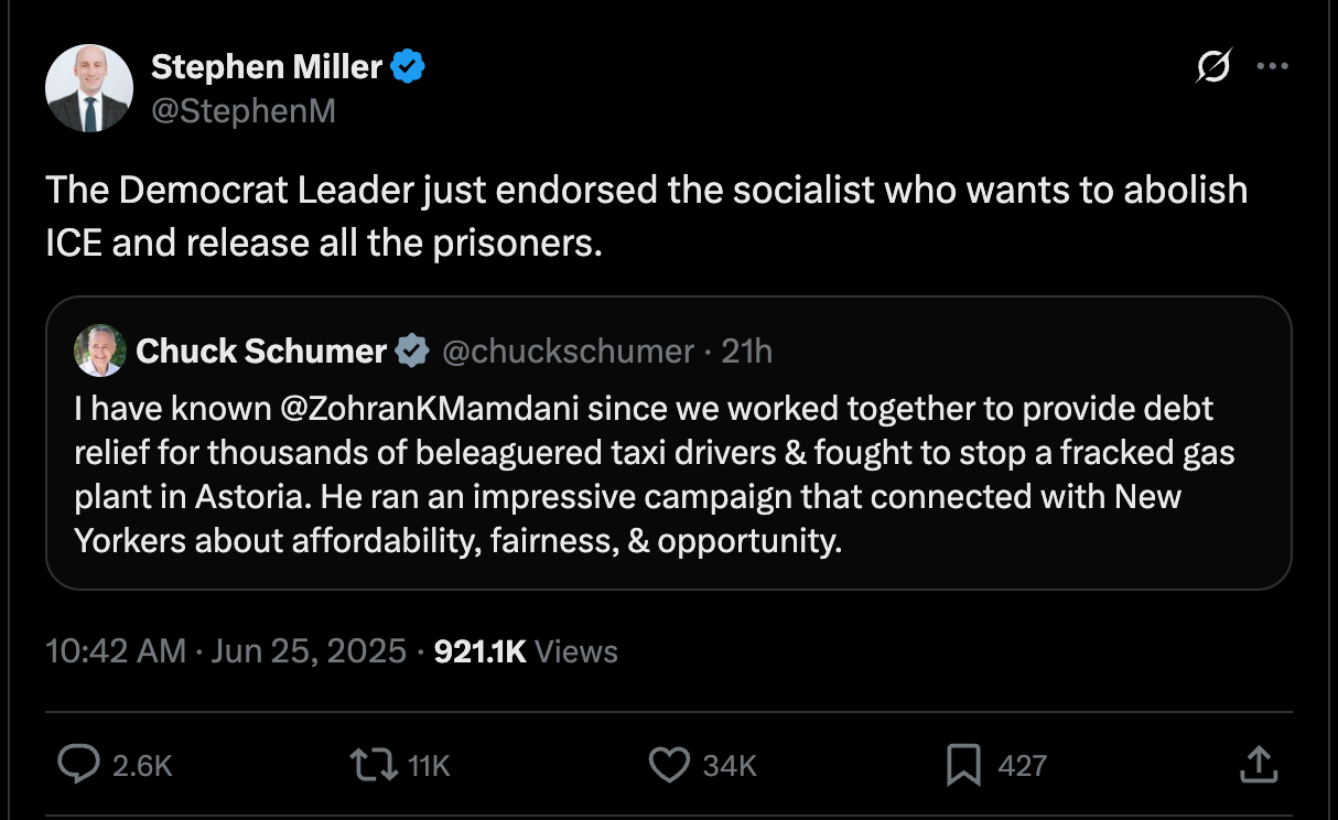 The Democrat Leader just endorsed the socialist who wants to abolish ICE and release all the prisoners. The Democrat Leader just endorsed the socialist who wants to abolish ICE and release all the prisoners.