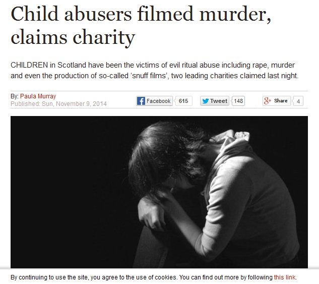 2014 false claim that snuff movies were made by ritual abusers in Scotland