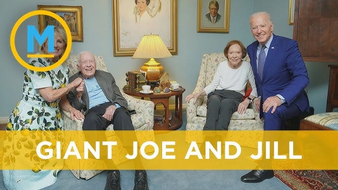 Joe and Jill Biden look like giants in viral photo with the Carters | Your  Morning - YouTube
