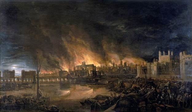A painting of a city on fire

AI-generated content may be incorrect.