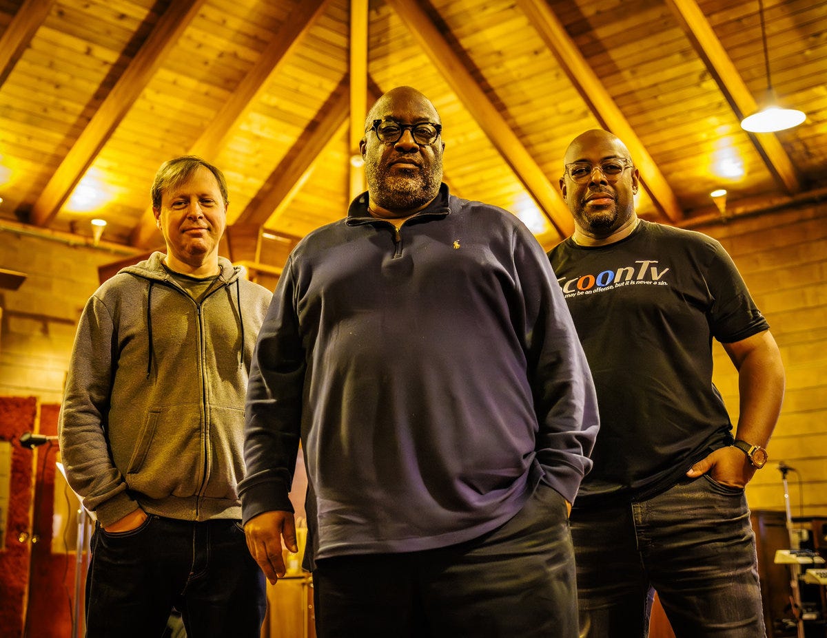 Photo of artists: Left to right: Chris Potter, Carl Allen, Christian McBride