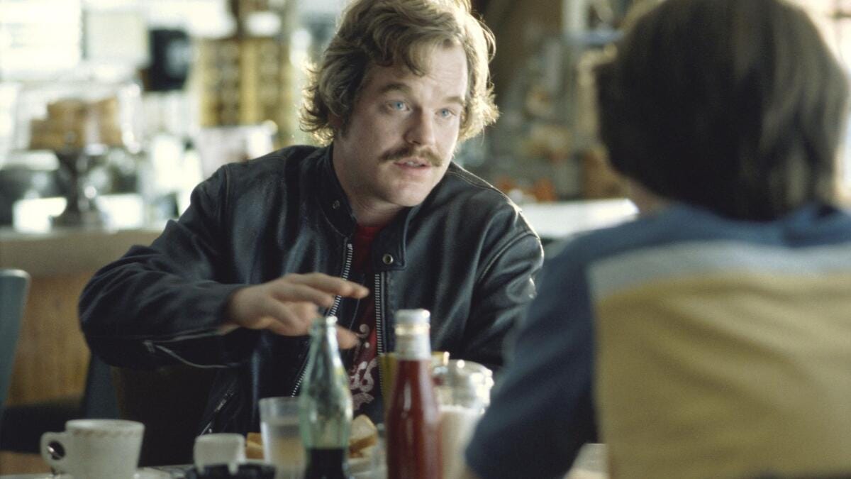 Philip Seymour Hoffman in Almost Famous. Philip Seymour Hoffman in Almost Famous.