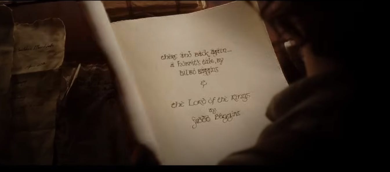 the title page of Bilbo's book