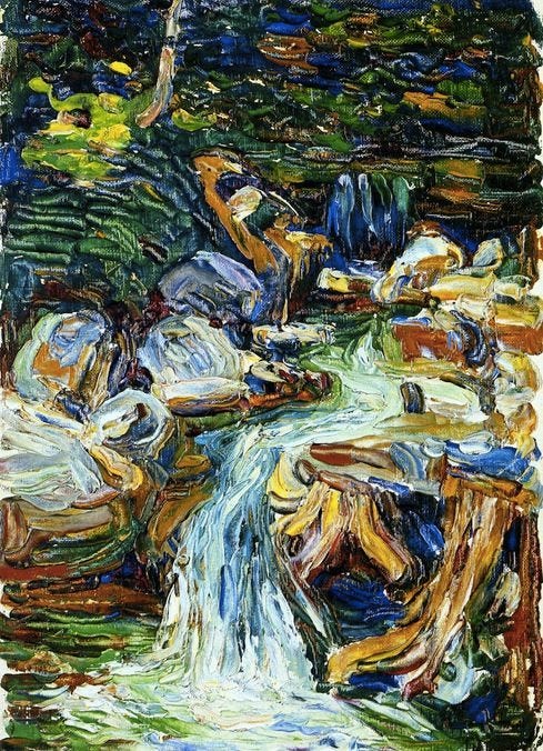 Wassily Kandinsky, Waterfall II, 1902. Saw an exhibition in Washington DC, he is one of my favorites!