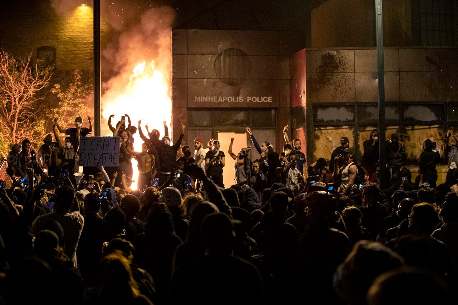 Minneapolis police station torched amid George Floyd protests