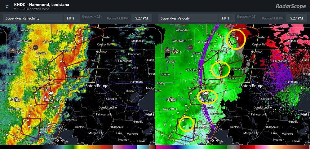 Complex of severe storms impacting portions of the Gulf Coast region ...