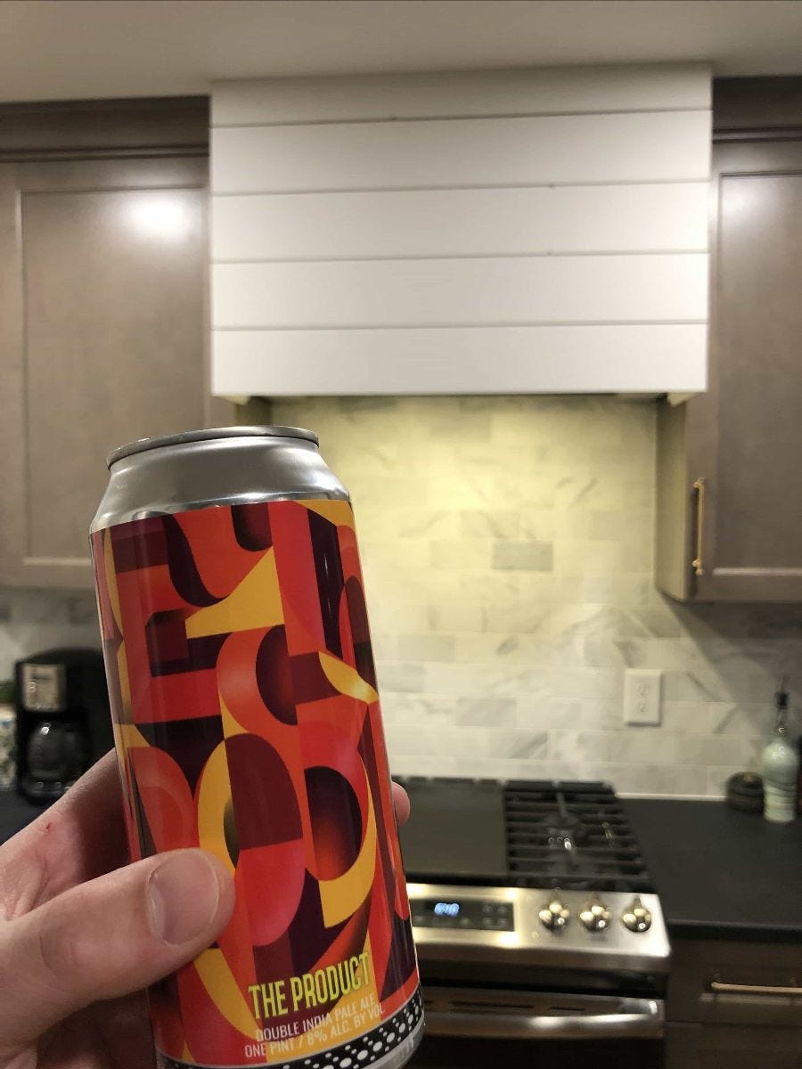 Kit's weekend picture including beer and the new range hood Kit's weekend picture including beer and the new range hood